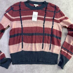 Ella Moss Multicolor Striped Sweater - Pink and Blue